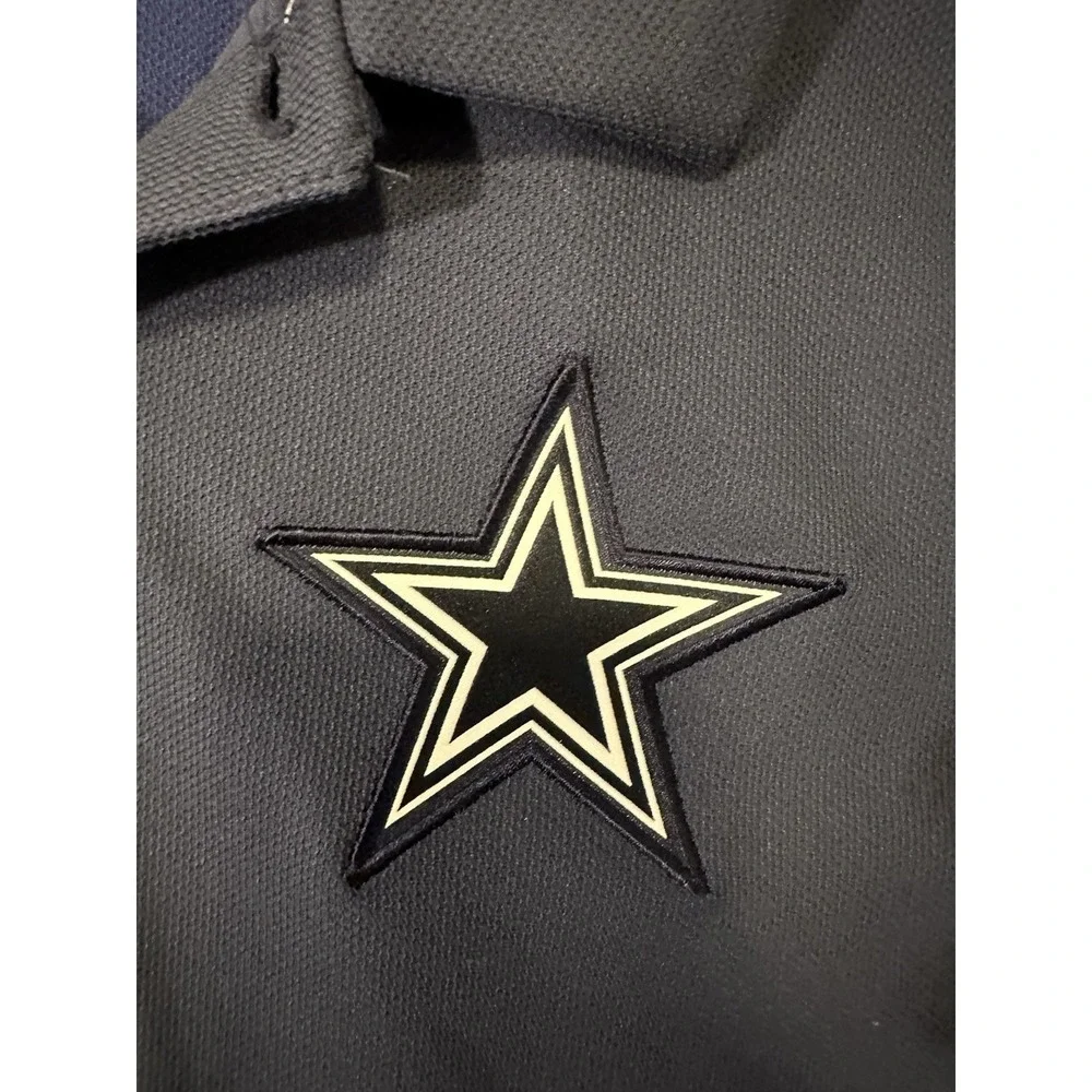 NIKE Dri Fit‎ Dallas Cowboys NFL Equipment Training 2-tone Polo Shirt Mens Small